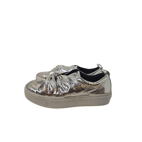 REBECCA MINKOFF Nicole Knot Sneakers In Silver Size 7.5 - Picture 5 of 7